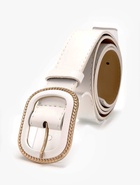 Ремень женский, 110×3 см, пряжка пластик, золотистая, белый - Фото 2