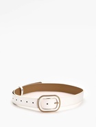 Ремень женский, 110×3 см, пряжка пластик, золотистая, белый - фото 809308475