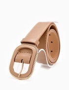 Ремень женский, 110×3 см, пряжка пластик, золотистая, бежевый - Фото 2