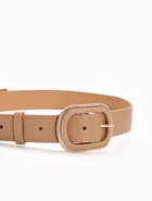 Ремень женский, 110×3 см, пряжка пластик, золотистая, бежевый - Фото 4