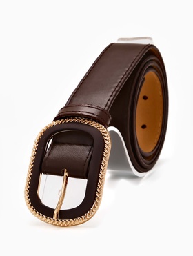 Ремень женский, 110×3 см, пряжка пластик, золотистая, коричневый