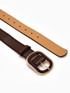 Ремень женский, 110×3 см, пряжка пластик, золотистая, коричневый - фото 809308488