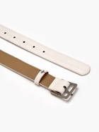 Ремень женский, 110×3 см, квадратная матовая металлическая пряжка, серебристая, белый - фото 65456572