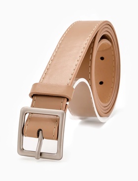 Ремень женский, 110×3 см, пряжка металл матовая, серебристая, бежевый
