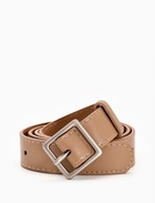 Ремень женский, 110×3 см, пряжка металл матовая, серебристая, бежевый - фото 809308503