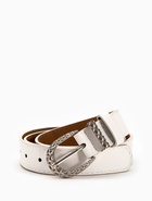 Ремень женский, 110×3 см, пряжка металл, серебристая, белый - фото 59849510