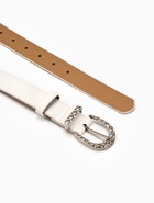 Ремень женский, 110×3 см, пряжка металл, серебристая, белый - фото 59849513