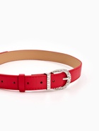 Ремень женский, 110×3 см, пряжка металл, серебристая, красный - фото 59849517