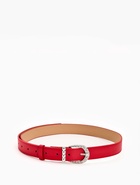 Ремень женский, 110×3 см, пряжка металл, серебристая, красный - фото 59849518