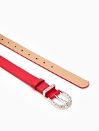 Ремень женский, 110×3 см, пряжка металл, серебристая, красный - фото 59849519