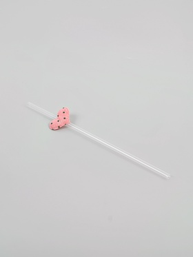 Трубочки для коктейлей «Сердечки», розовые, 6 шт.