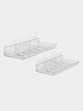 Набор полок для ванной настенных, 2 шт, цвет прозрачный 10906545