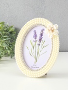 Фоторамка для фото 13×18 см «Белый жемчуг с цветком», овальная, пластик - Фото 2