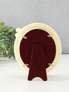 Фоторамка пластик 13х18 см "Белый жемчуг с цветком" овальная - фото 59849627