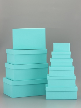 Набор подарочных коробок 10 в 1 «Тиффани» 30×19×12 - 12×6.5×4 см