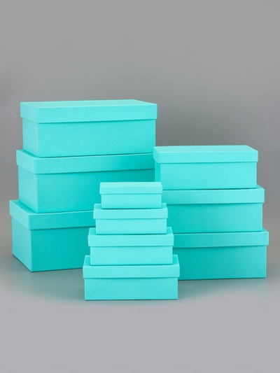 Набор подарочных коробок 10 в 1 «Тиффани» 30×19×12 - 12×6.5×4 см