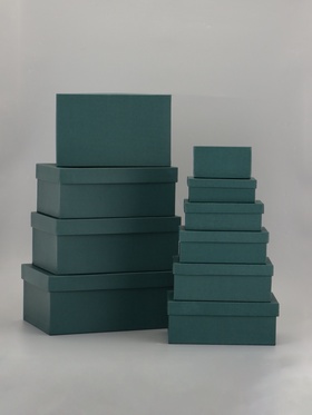 Набор подарочных коробок 10 в 1 "Темно-зеленый" 30×19×12 - 12×6.5×4 см