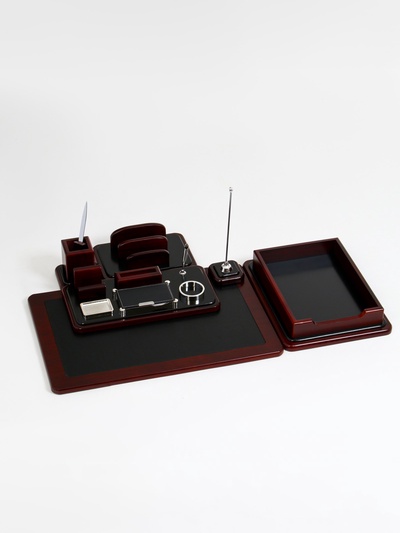 УЦЕНКА Набор настольный 6 в1 (каранд-ца, подставка д/ручек, визитница, лоток, подставка, блок д/бумаг)