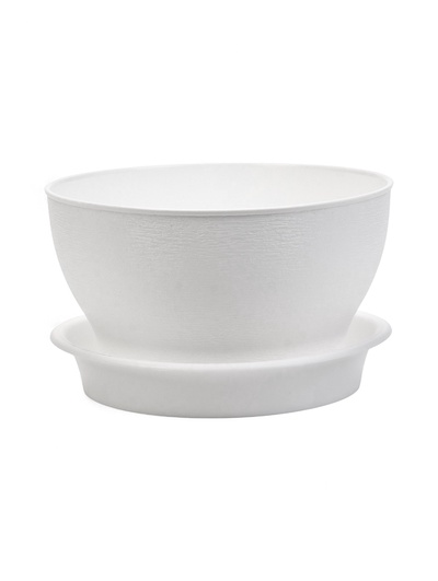 Горшок для цветов «Фиалочка», 800 мл, d=14 см, h=8 см, пластиковый, белый