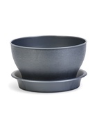 Горшок для цветов с поддоном 0,8 л d14 см h8 см "Фиалочка" серый - фото 809308940