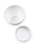 Горшок для цветов с поддоном 2,1 л d18 см h14 см "Цветочек" белый - фото 809308967