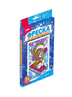 Фреска из песка «Бурый мишка», набор для творчества (комплект 2 шт)