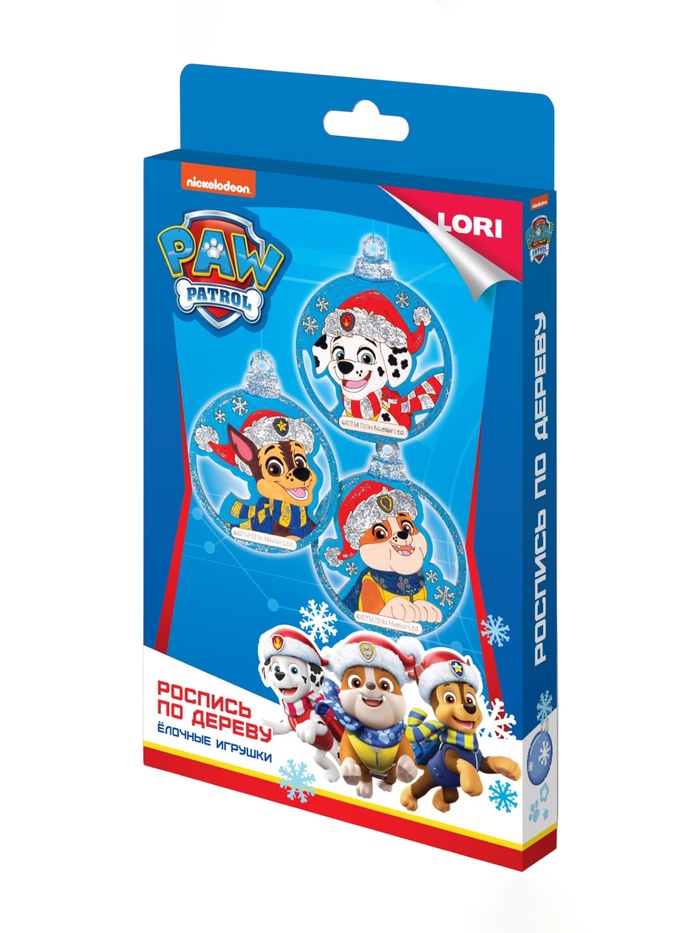 Роспись по дереву, елочные игрушки «Гончик, Маршалл и Крепыш», Щенячий патруль - Фото 1