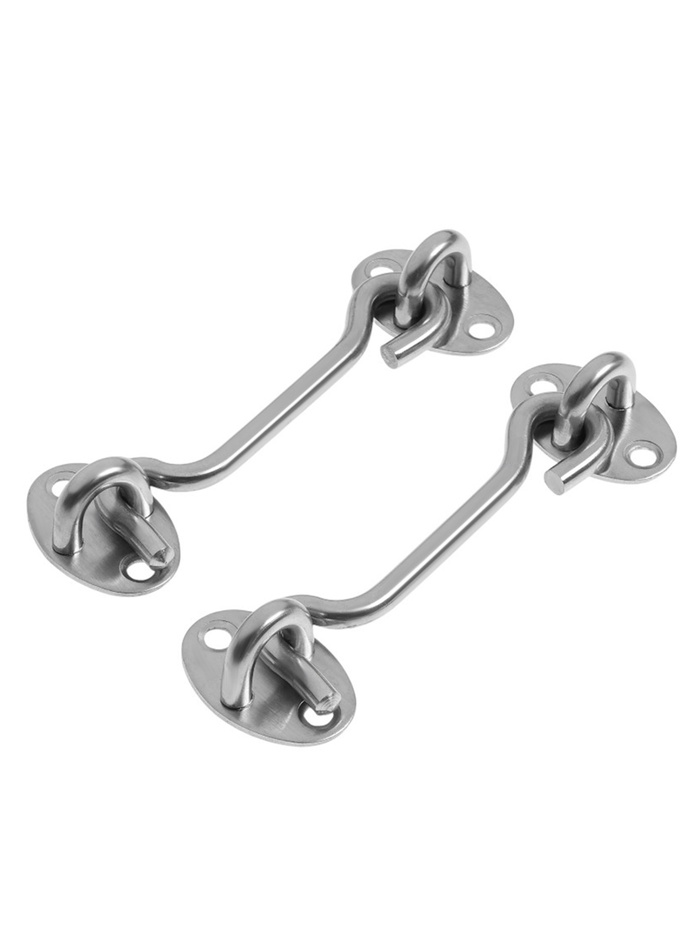 Крючок ветровой LOCKLAND KV001, L=100 мм, нержа, цвет хром, 2 шт. - Фото 1