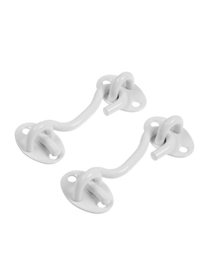 Крючок ветровой LOCKLAND KV001, L=75 мм, нержавеющая сталь, белый, 2 шт. - Фото 1