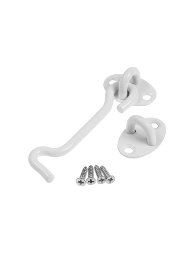 Крючок ветровой LOCKLAND KV001, L=100 мм, нержавеющая сталь, белый, 2 шт.