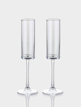 Набор бокалов для шампанского Just for you, 180 мл, 2 шт., 7×24 см, стекло, прозрачный