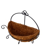 Кашпо настенное, d=20 см, металлическое, со вставкой из кокоса - фото 59849781