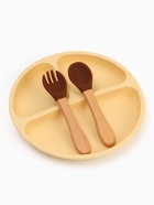 Тарелка детская секционная с ложкой и вилкой, 3 секции, молочный, Mum&Baby - Фото 10