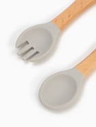 Тарелка детская секционная с ложкой и вилкой, 3 секции, серый, Mum&Baby - Фото 12