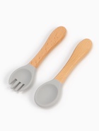 Тарелка детская секционная с ложкой и вилкой, 3 секции, серый, Mum&Baby - Фото 12