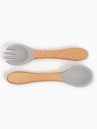 Тарелка детская секционная с ложкой и вилкой, 3 секции, серый, Mum&Baby - Фото 10