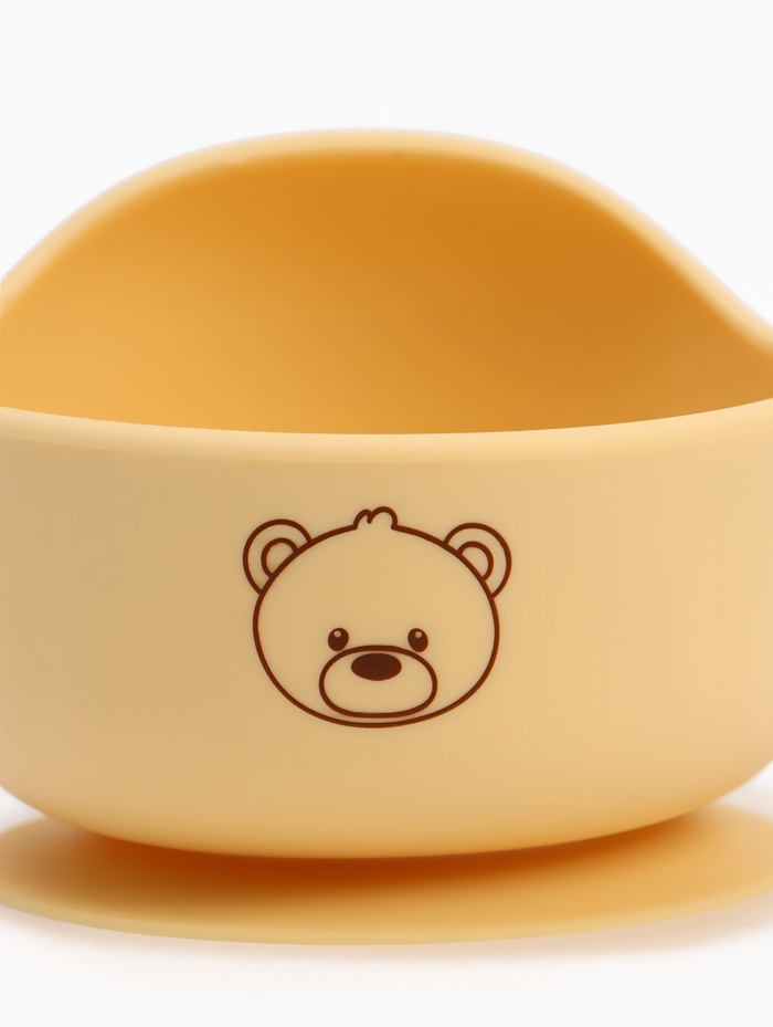 Тарелка детская на присоске и ложка, молочный, Mum&Baby