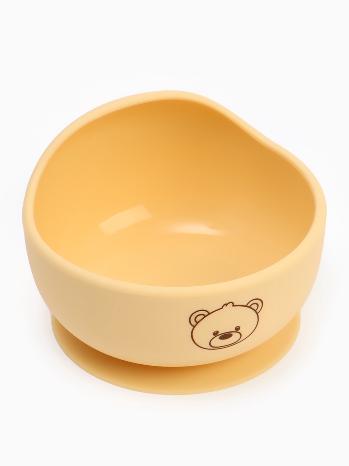 Тарелка детская на присоске и ложка, молочный, Mum&Baby