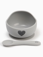 Тарелка детская на присоске и ложка, серый, Mum&Baby - Фото 1