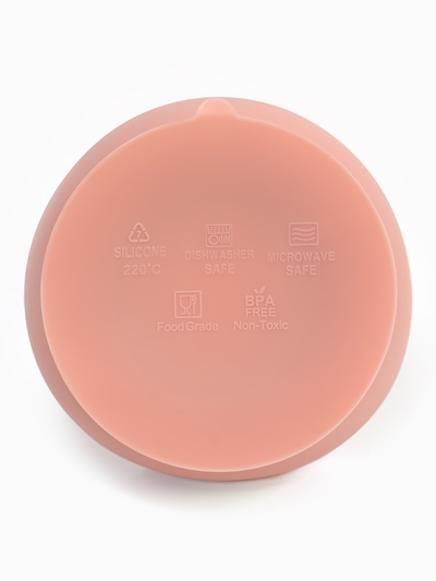 Тарелка детская на присоске и ложка, розовый, Mum&Baby