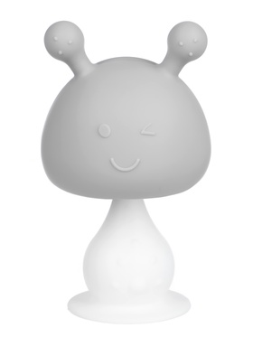 Прорезыватель для зубов с погремушкой 3 в 1 «Зайка», силикон, серый 10881361