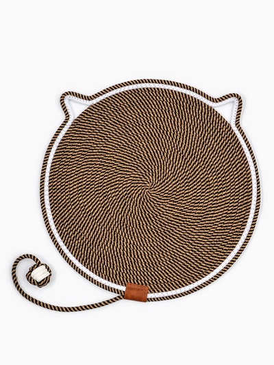 Когтеточка-коврик, 50 см, с хвостом, коричневая