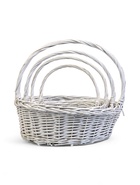 УЦЕНКА Набор корзин, 45×36×14/41 см, 39×31×13/36 см, 33×25×11/31 см, 28×19×9/26 см, белый, ива - Фото 8