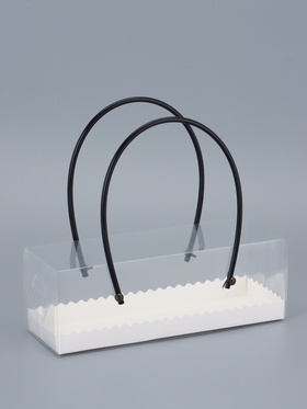 Коробка под рулет с ручками, белая, ПВХ крышка, 22.5×8×8 см