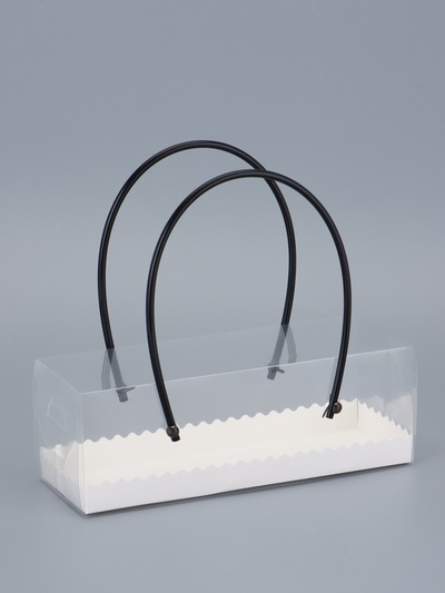 Коробка под рулет с ручками, белая, ПВХ крышка, 22.5×8×8 см