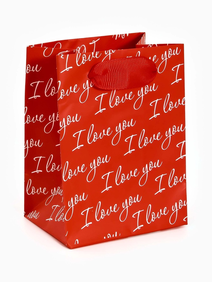 Пакет ламинированный Love you, 9×12×6.5 см - Фото 1