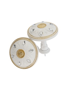 Крючок для штор CAPPIO KS032, d=98 мм, цвет белый с золотом, 2 шт