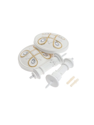 Держатель для штор CAPPIO KS033, d=98 мм, белый с золотом, 2 шт.