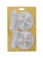 Держатель для штор CAPPIO KS033, d=98 мм, белый с золотом, 2 шт. - фото 60173541