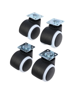 Колесо мебельное ТУНДРА, d=50 мм, на площадке 35х35 мм, набор 4 шт